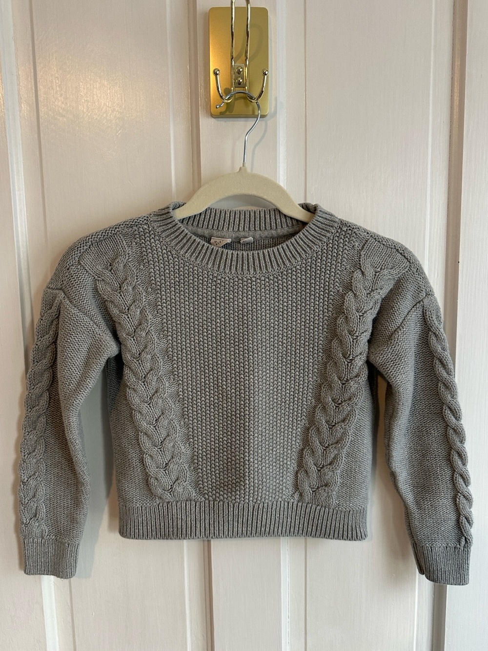 GAP Kids 100% Cotton Cropped Cable Knit Sweater